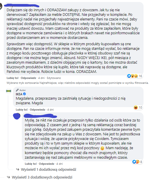 IKEA opóźnione zamówienie