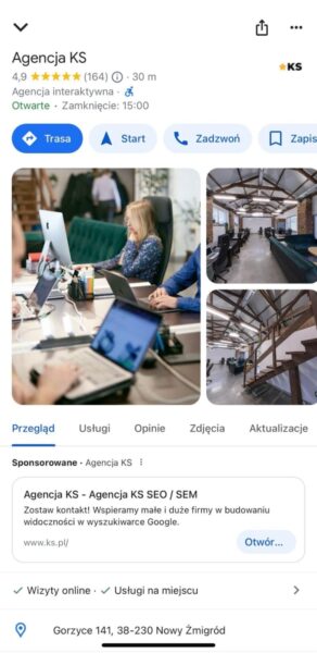 Pozycjonowanie wizytówki Google Moja Firma
