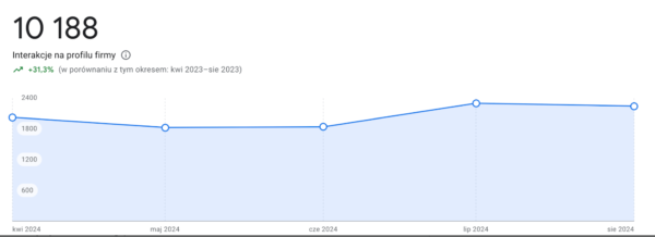Statystyki w panelu firmy w Google
