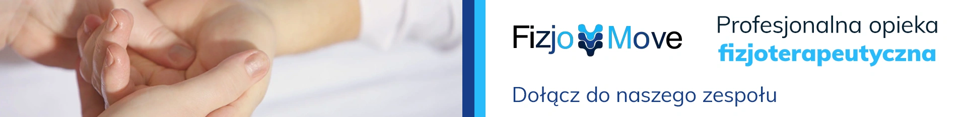 Baner reklamowy promujący pracę w firmie Fizjomove Sp. z o.o.