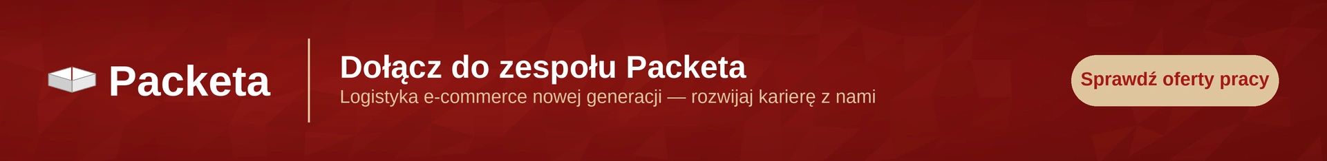 Baner promujący rekrutację w firmie Packeta Poland Sp. z o.o.