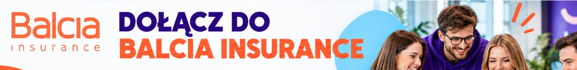 Baner promujący pracę w firmie Balcia Insurance