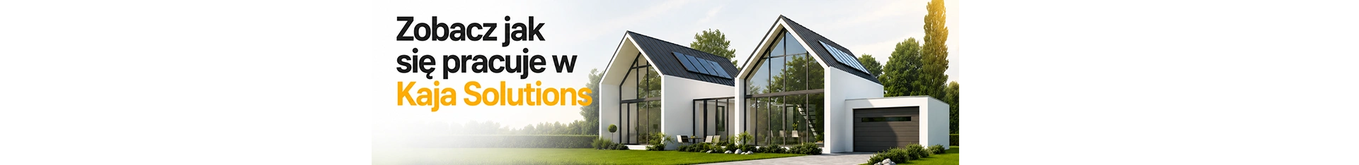 Baner zachęcający do odwiedzenia profilu Kaja Solutions
