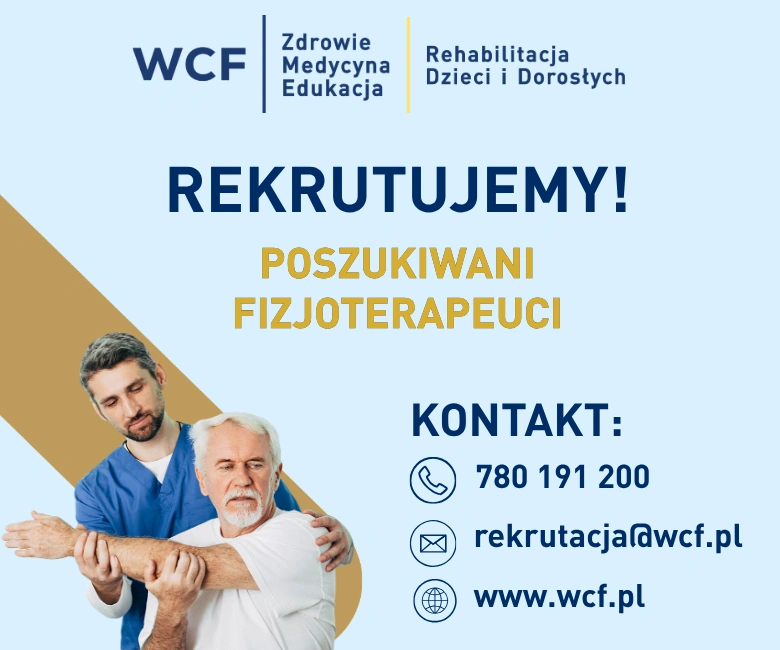 Baner reklamowy promujący firmę WCF Zdrowie Medycyna Edukacja
