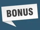 Napis bonus na niebieskim tle