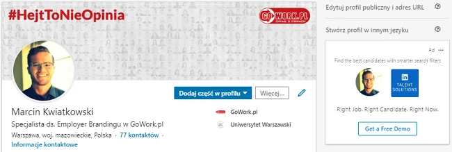 profil na linkedin