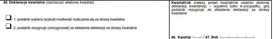 oświadczenie do rejestracji vat - wzór 2 - 45 rubryka