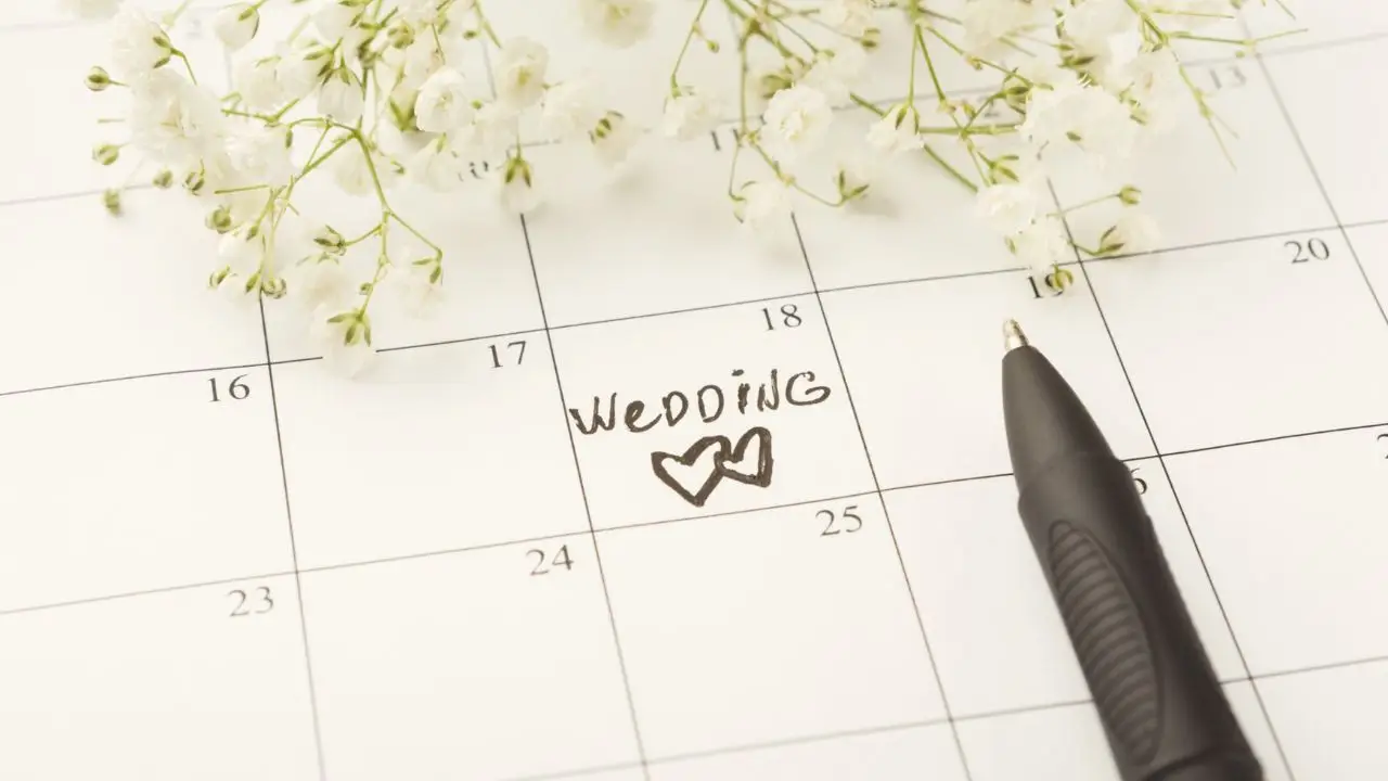 Napis wedding planner w kalendarzu