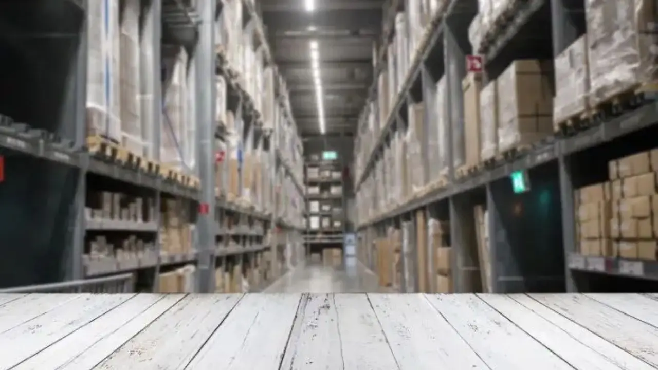 Spis z natury - paczki w magazynie poukładane na półkach