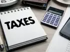 NIP europejski - napis taxes w notesie