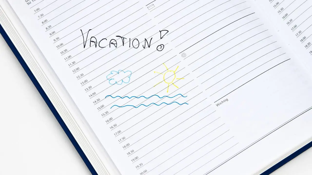 Urlop proporcjaonalny - zapis w kalendarzu vacation