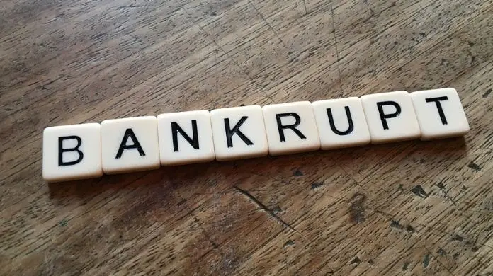 ogłoszenie upadłości w UK - słowo bankrut po angielsku