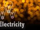 Bon energetyczny - 3 żarówki na tle światła, napis electricity