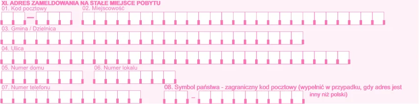 Adres zameldowania na stałe miejsce pobytu