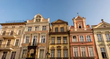 Widok budynków w Poznaniu