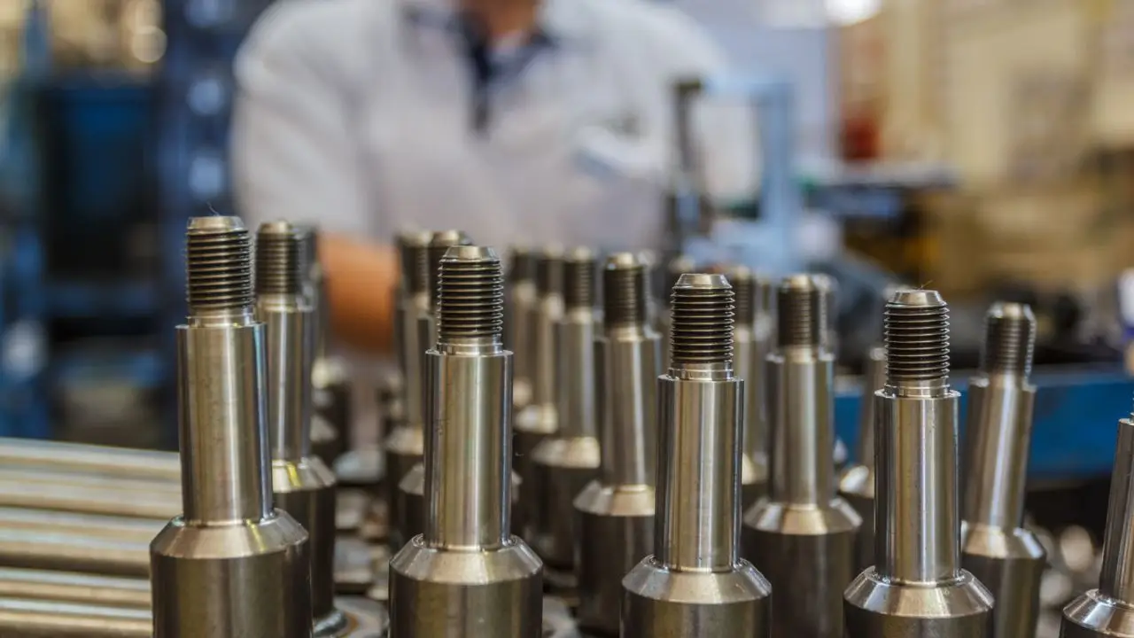 Planowanie produkcji - mężczyzna pracujący przy produkcji metalowych elementów