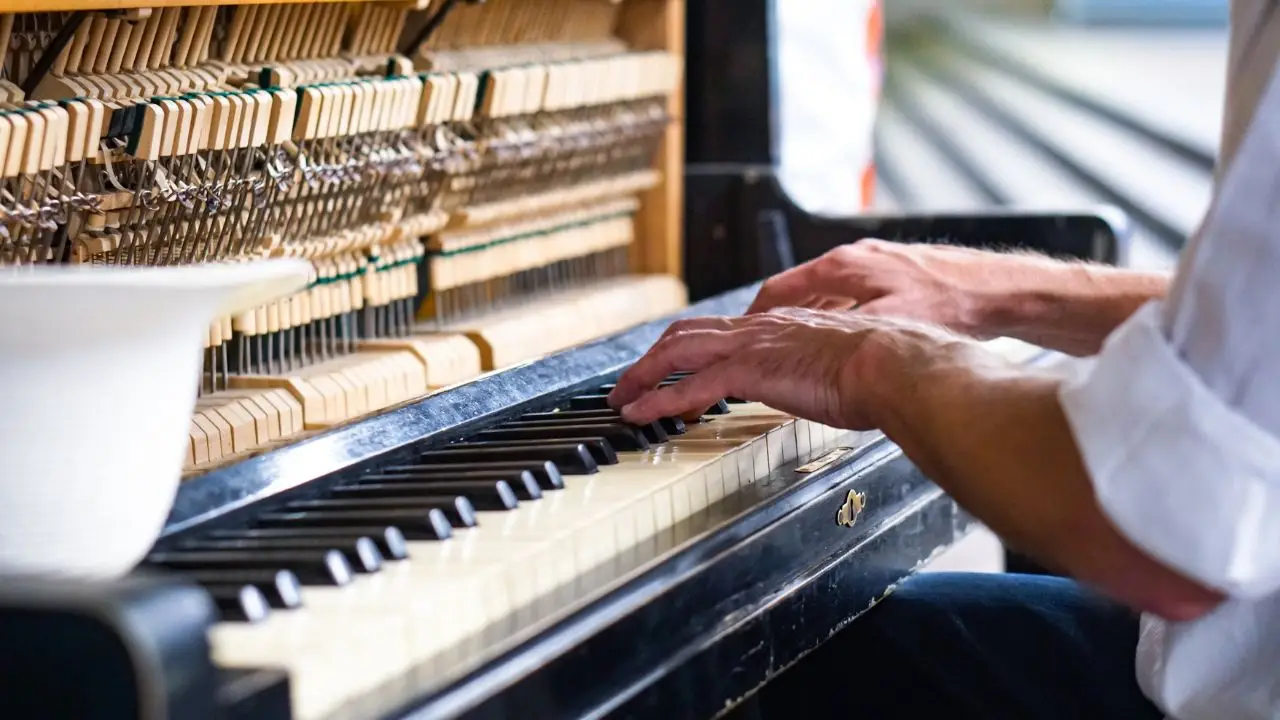 Organista podczas pracy - gra na organach