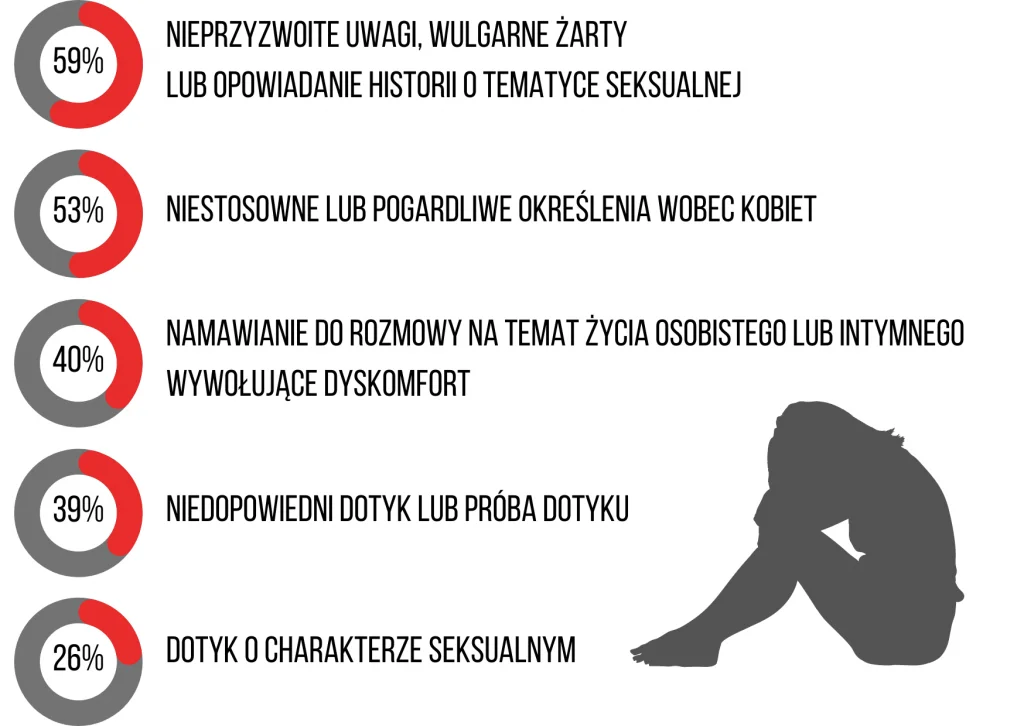 Wizualizacja danych raportu Instytutu Zamenhofa na temat molestowania dziennikarek w Polsce 1