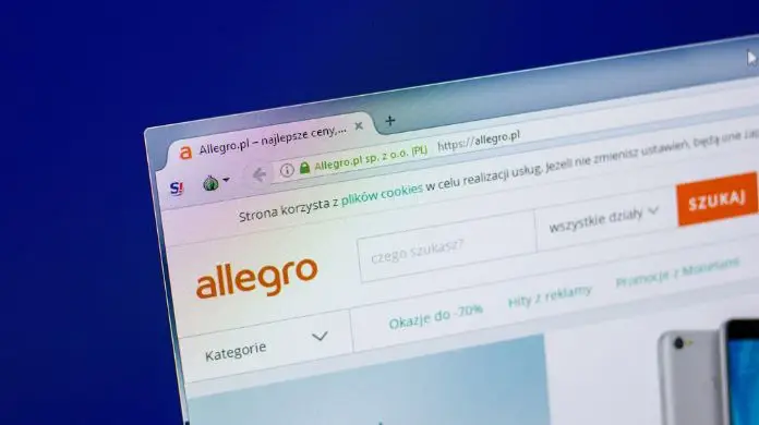 Serwis Allegro na ekranie komputera