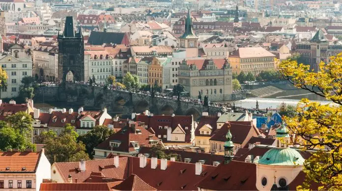 Pejzaż miejski widok Praga, republika Czech