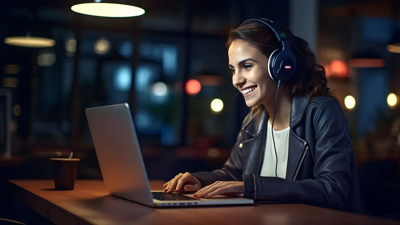 kobieta freelancerka podczas pracy przy laptopie