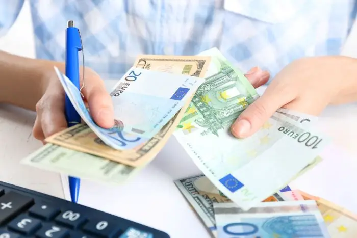 Na co nie można wydać pieniędzy z dotacji - zbliżenie na dłonie człowieka liczące banknoty w walucie euro