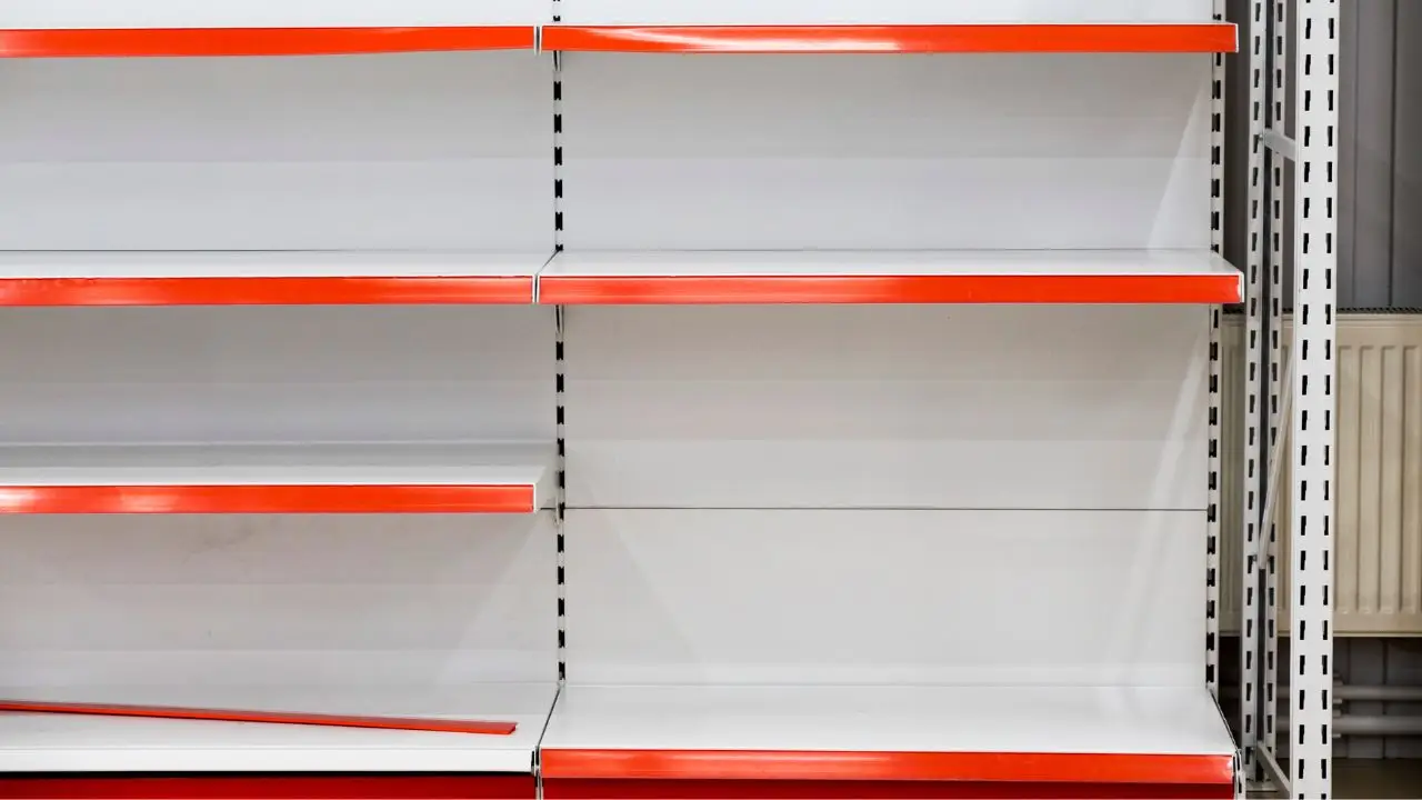 Kanada cła USA - puste półki w sklepie