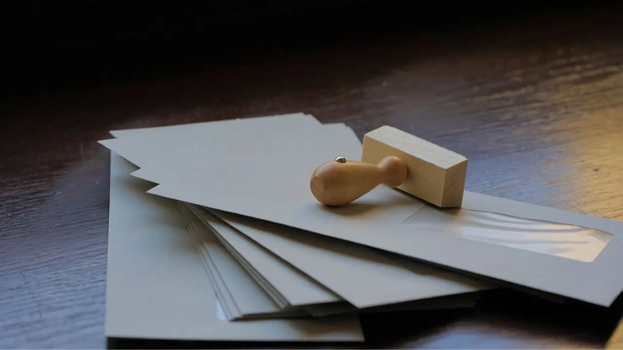 List z ZUS - listy i stempel pocztowy na blacie