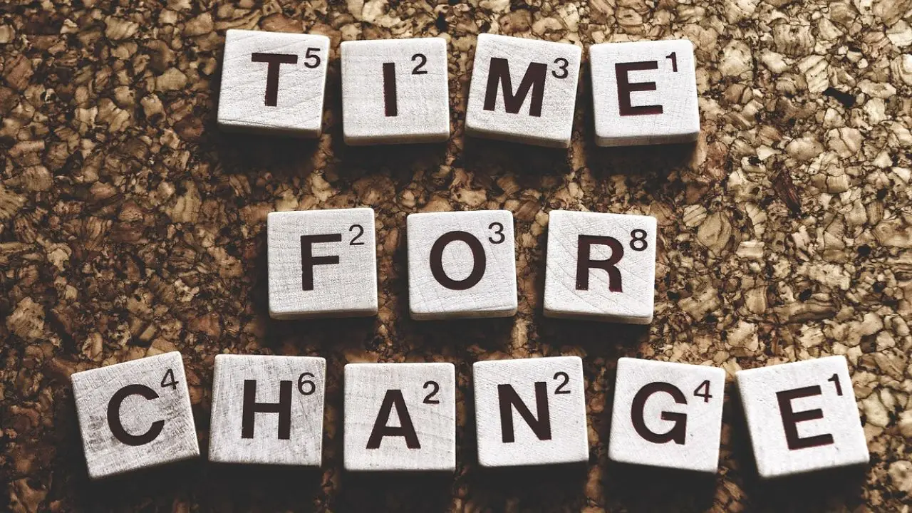 Restrukturyzacja - napis z klocków time for changes