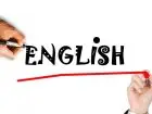 Angielski - poziomy - napis English podkreślony czerwonym kolorem