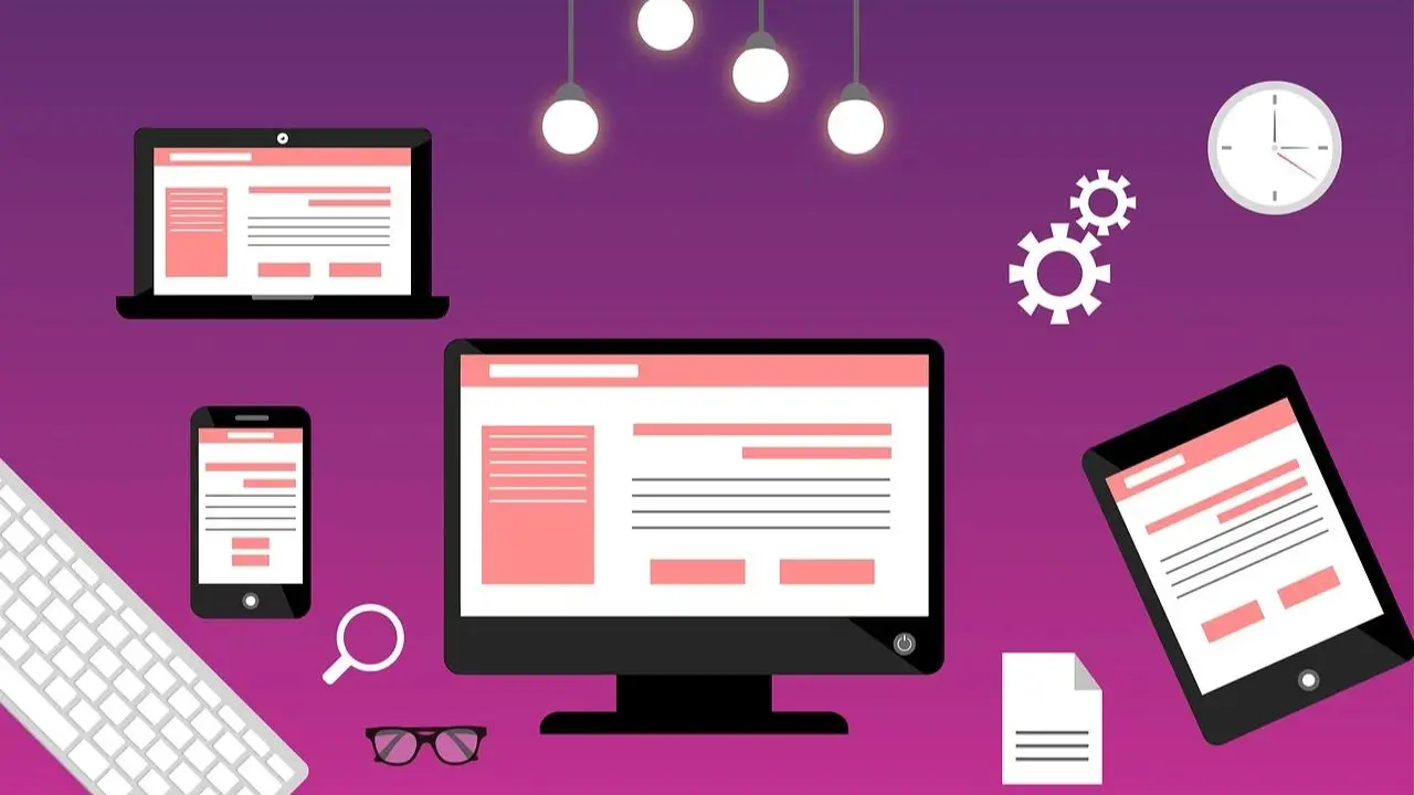 UI/UX designer - grafika przedstawiająca strony www na różnych urządzeniach