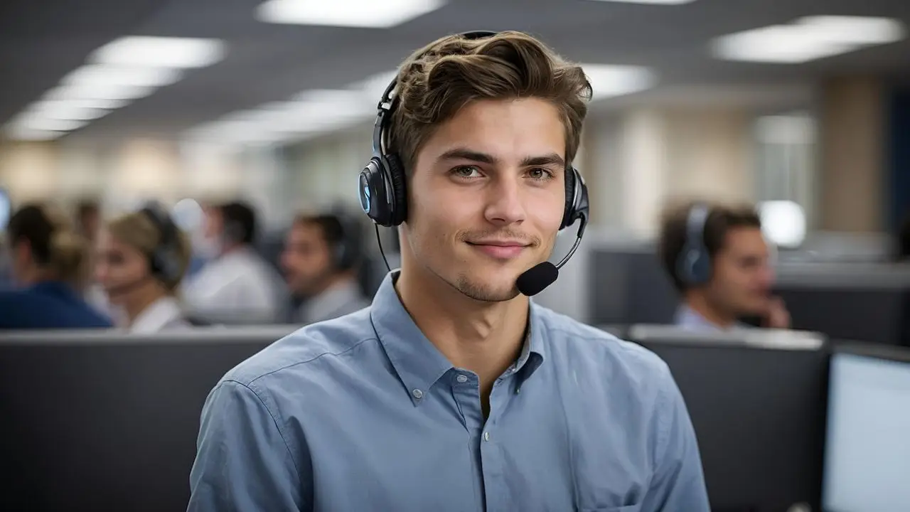 GoWork kontakt dla firm - mężczyzna na słuchawce
