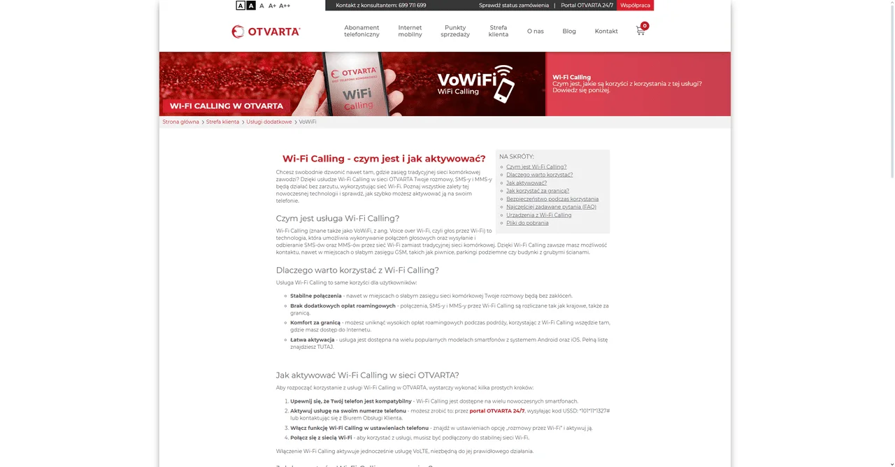 Wi-Fi Calling w najlepszej sieci komórkowej w Polsce - OTVARTA