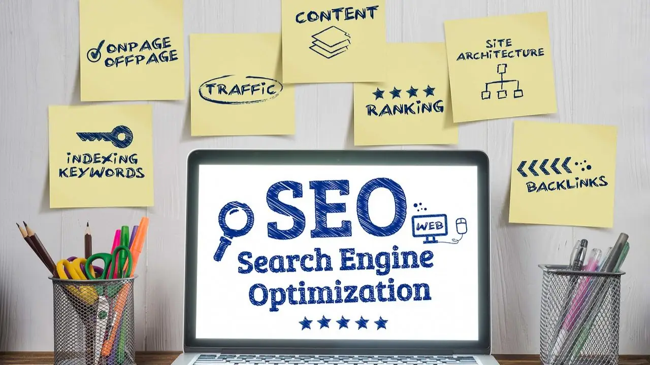 Pozycjonowanie - SEO - ekran z napisem SEO