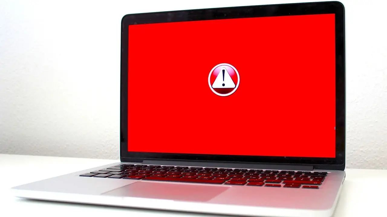 Błąd 400 - - czerwony ekran laptopa z wykrzyknikiem