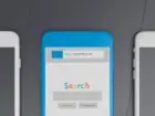 Pozycjonowanie Gorzów Wielkopolski - trzy smartfony, jeden z otwartą wyszukiwarką