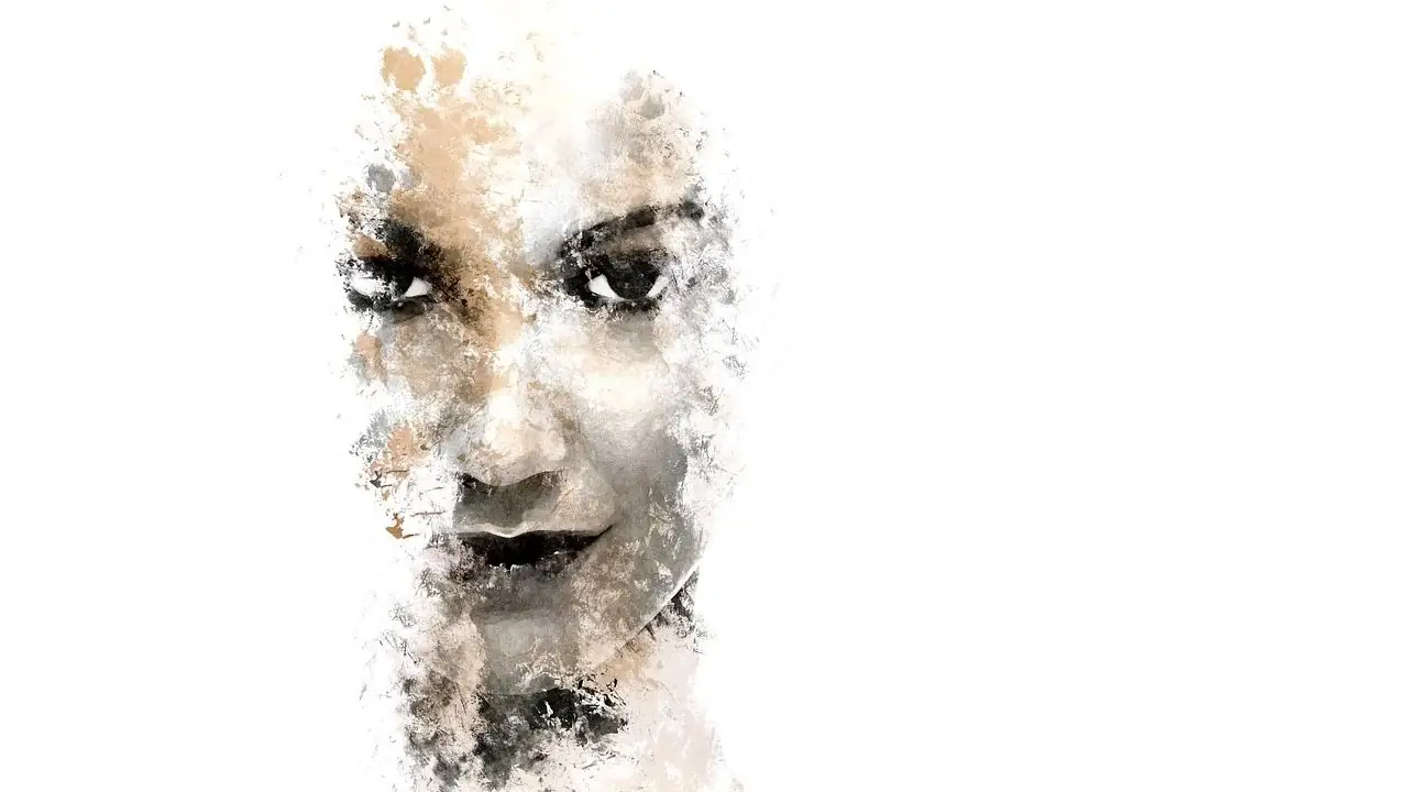 Grafika rastrowa - artystyczna twarz kobiety