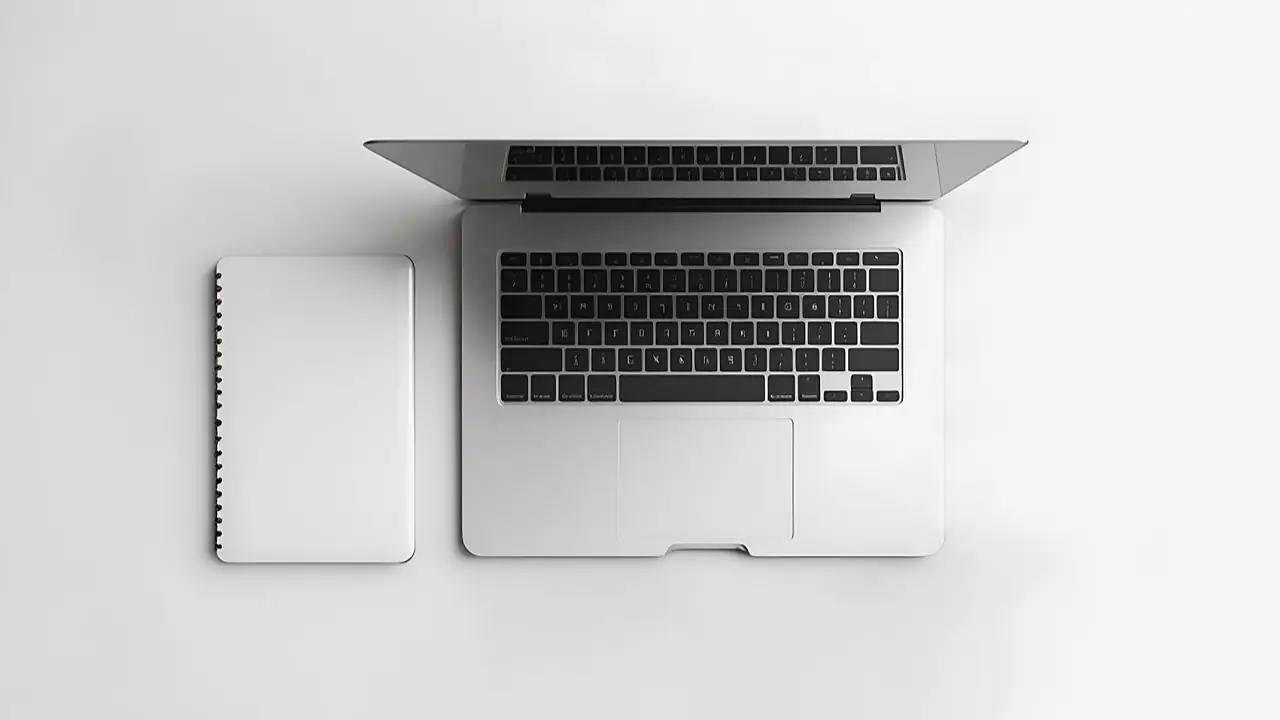 Perplexity AI - laptop i notatnik