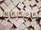 Zasiłki rehabilitacyjne - napis support z klocków